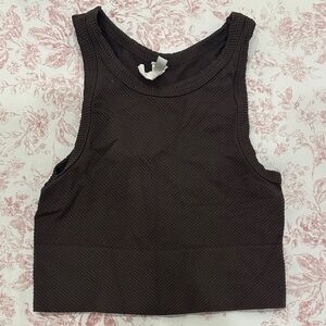 Nikibiki Brown Ribbed Top
